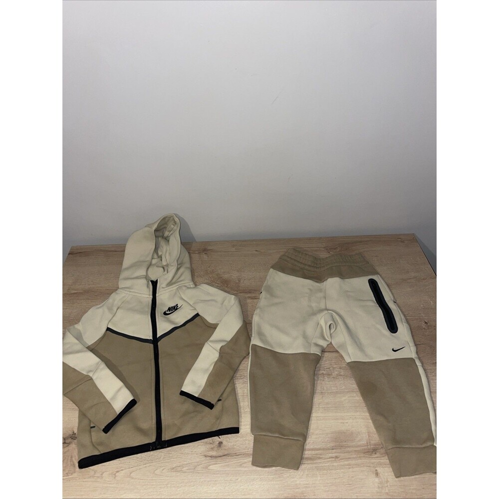 Nike Tracksuit 4T Toddler Tech Fleece Hoodie Jogger Set Beige Tan 3-4Y XS